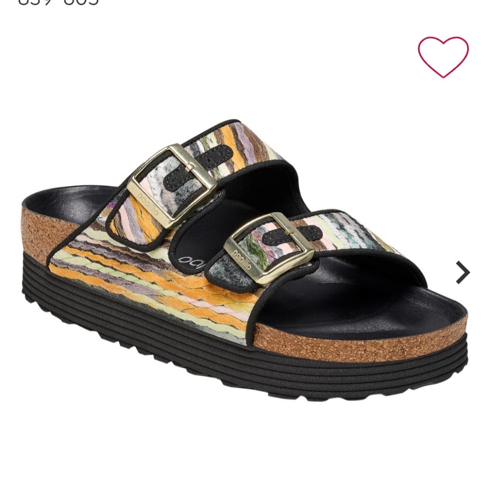 Papillio by Birkenstock Arizona Platform Sandal size 37, multi colors